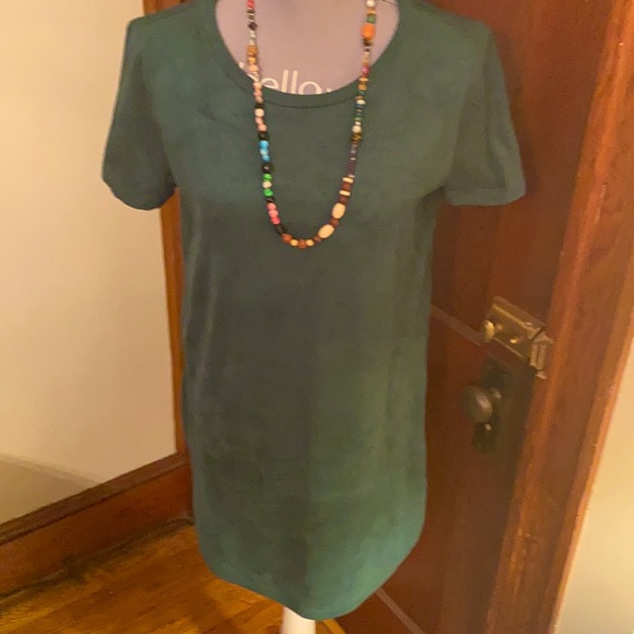 ❤️ forever 21 green photo suede shirt style mini dress❤️ - Picture 2 of 7